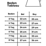 Fuşya  Pullu Ucu Tül Detaylı Kız Çocuk Etek - Sheron