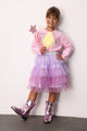 Lila  Katlı Tüllü Kız Çocuk Etek - Almira