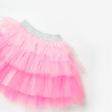 Pembe  Katlı Tüllü Kız Çocuk Etek - Almira