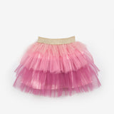 Pudra  Katlı Tüllü Kız Çocuk Etek - Almira