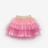 Pudra  Katlı Tüllü Kız Çocuk Etek - Almira