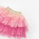 Pudra  Katlı Tüllü Kız Çocuk Etek - Almira