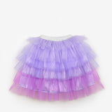 Lila  Katlı Tüllü Kız Çocuk Uzun Etek - Azalea