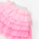 Pembe  Katlı Tüllü Kız Çocuk Uzun Etek - Azalea