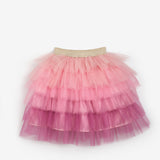 Pudra  Katlı Tüllü Kız Çocuk Uzun Etek - Azalea