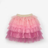 Pudra  Katlı Tüllü Kız Çocuk Uzun Etek - Azalea