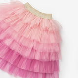 Pudra  Katlı Tüllü Kız Çocuk Uzun Etek - Azalea
