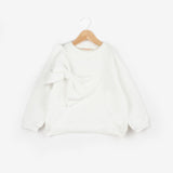 Ekru  Önü Fiyonklu Kız Çocuk Sweatshirt - Sophie