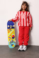 Red Have Fun Printed Striped Girls Tracksuit - Phoebe