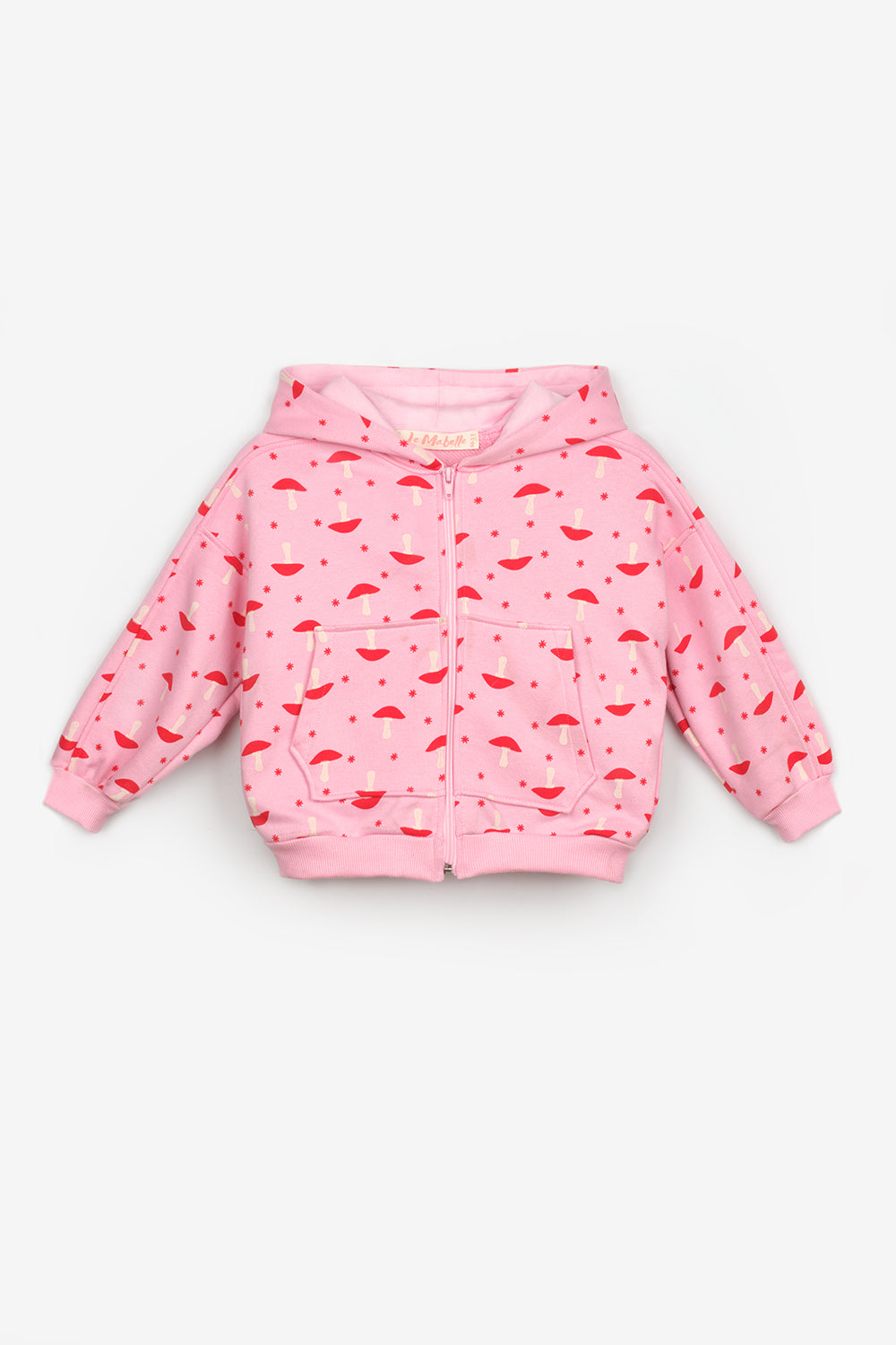 Pembe  Desenli Kapüşonlu Kız Çocuk Eşofman Takımı - Nell