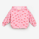 Pembe  Desenli Kapüşonlu Kız Çocuk Eşofman Takımı - Nell