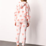 Pudra  Desenli Kapüşonlu Kız Çocuk Eşofman Takımı - Nell