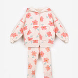 Pudra  Desenli Kapüşonlu Kız Çocuk Eşofman Takımı - Nell