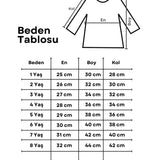 Ekru  Kalp Nakışlı Fitilli Uzun Kollu Kız Çocuk Tişört