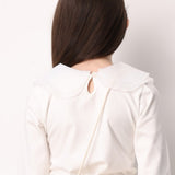 Ecru Organza Collared Girls' T-Shirt