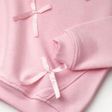 Pembe  Fiyonk Detaylı Kız Çocuk Sweatshirt