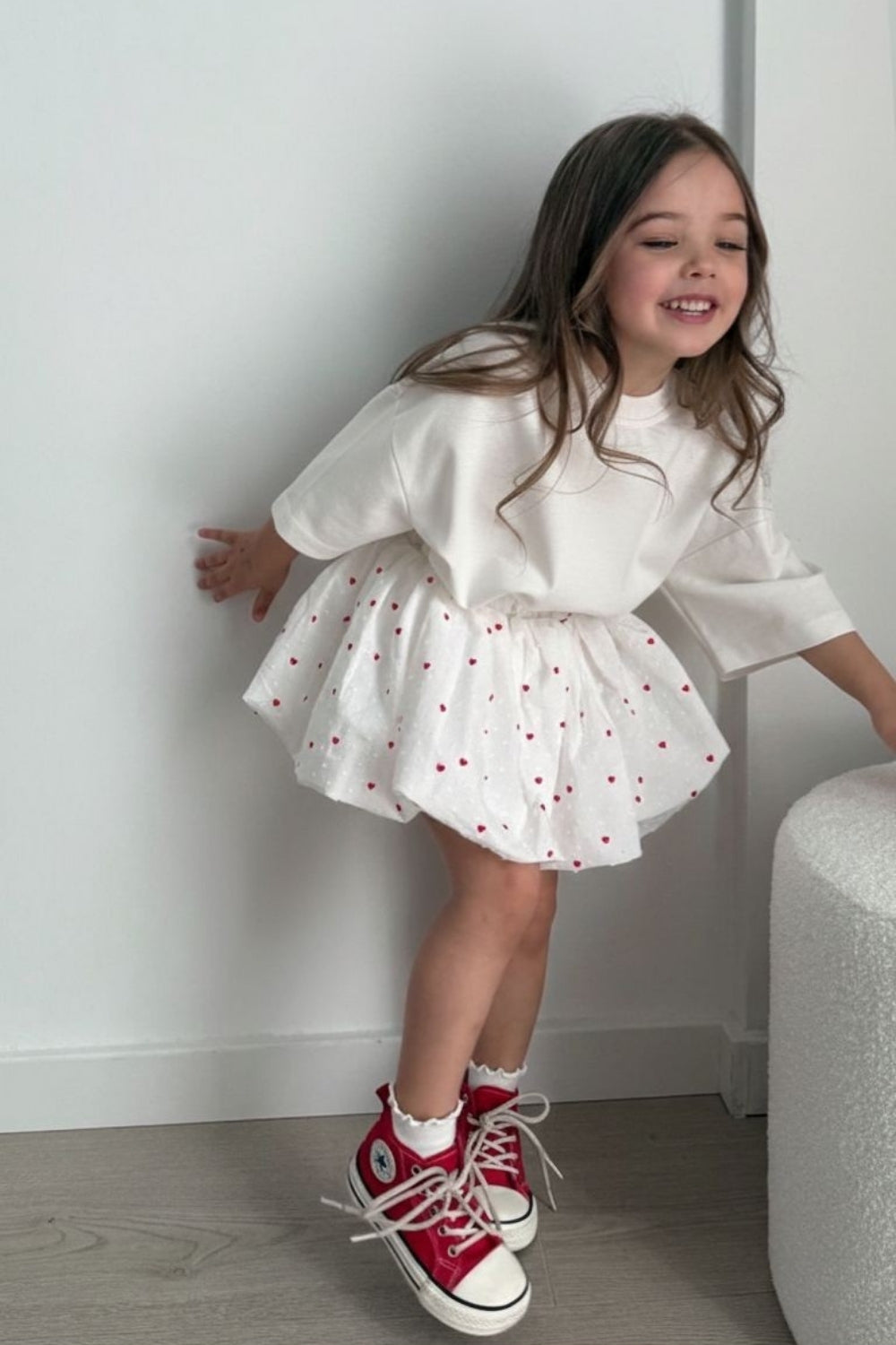 Ekru  Oversize Çocuk Tişört