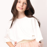 Ekru  Oversize Çocuk Tişört