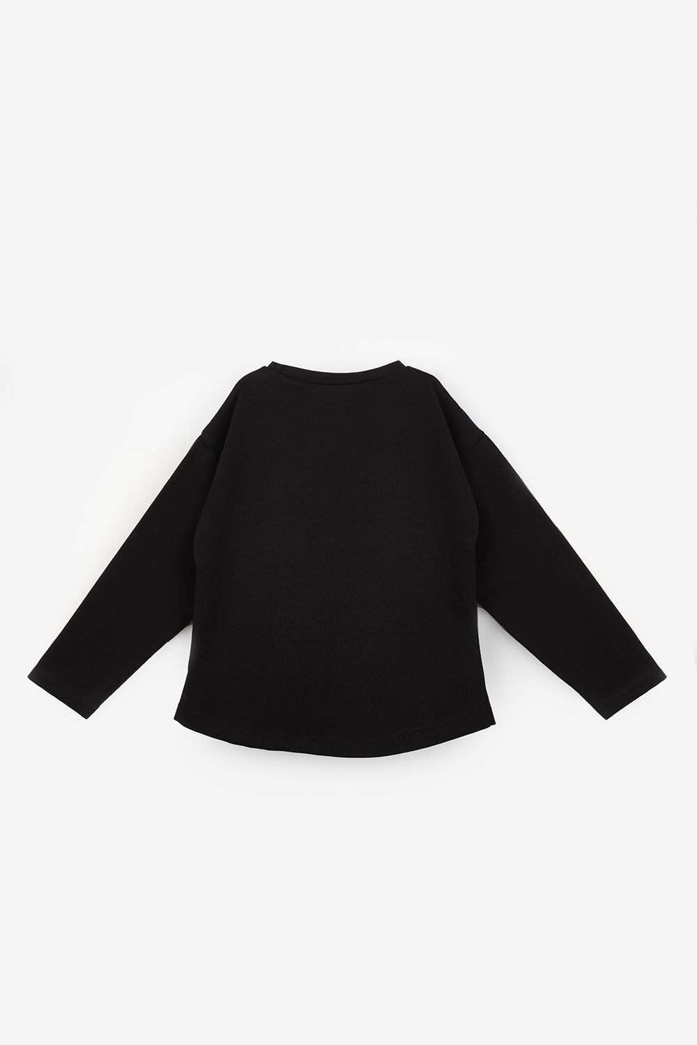 Siyah  Sevimli Hayalet Baskılı Halloween Kız Çocuk Tişört