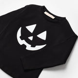 Siyah  Bal Kabağı Baskılı Halloween Kız Çocuk Tişört