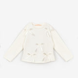 Ekru  5 Fiyonklu Kız Çocuk Tişört