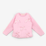 Pembe  5 Fiyonklu Kız Çocuk Tişört