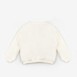 Beyaz  Yıldız Nakışlı Kurdele Detaylı Kız Çocuk Sweatshirt