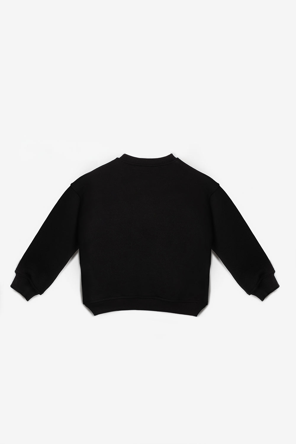 Siyah  Yıldız Nakışlı Kurdele Detaylı Kız Çocuk Sweatshirt