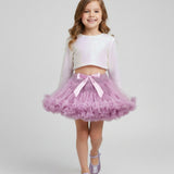 Beyaz  Uzun Kollu Pullu Kız Çocuk Crop Bluz