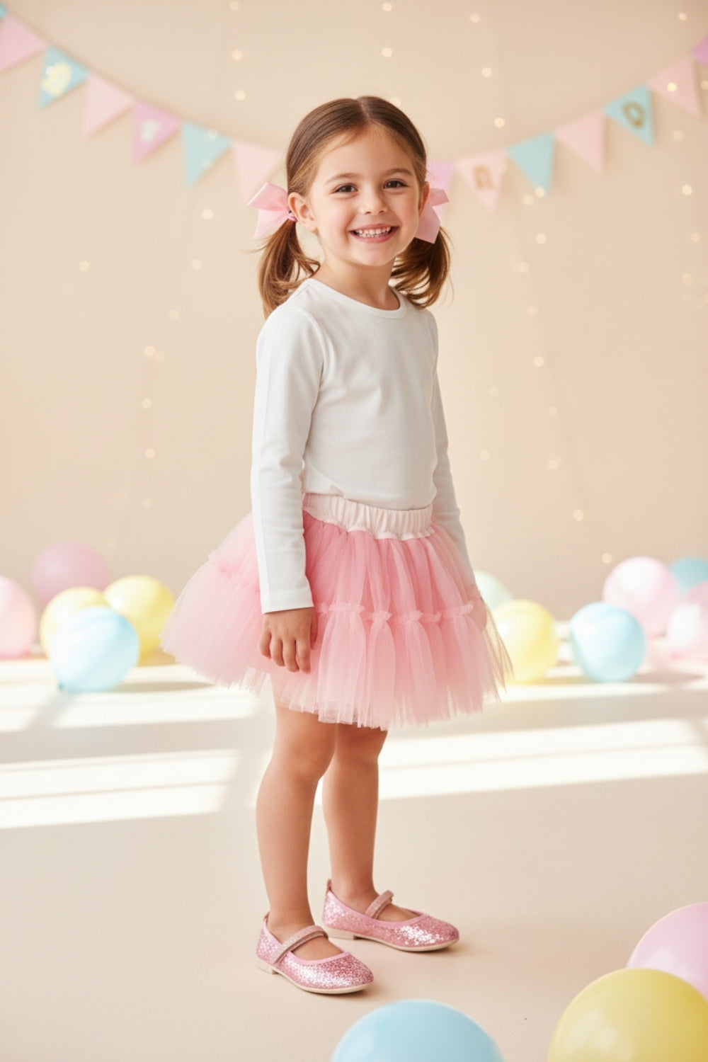 Beyaz  Uzun Kollu Penye Basic Çocuk Tişört