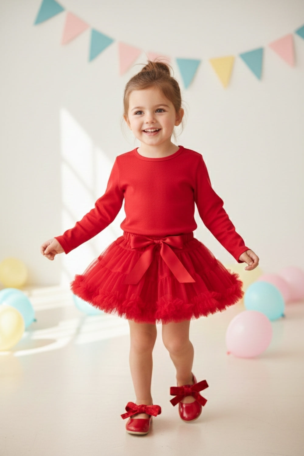 Kırmızı  Uzun Kollu Penye Basic Çocuk Tişört