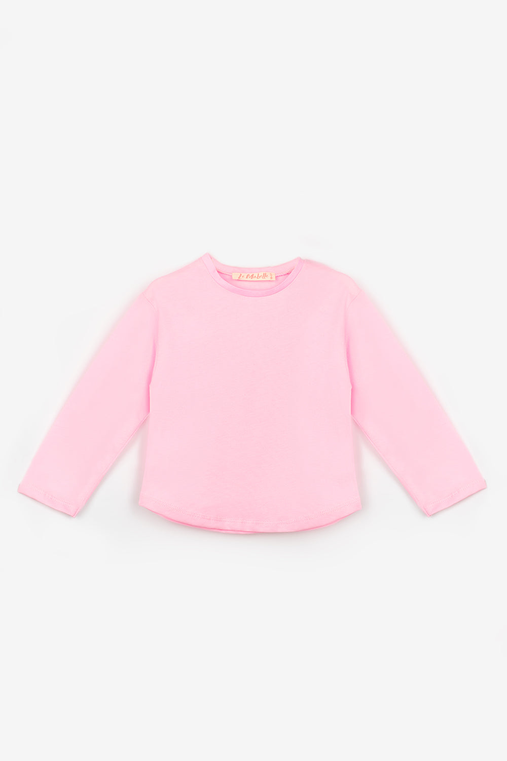 Pembe  Uzun Kollu Penye Basic Çocuk Tişört