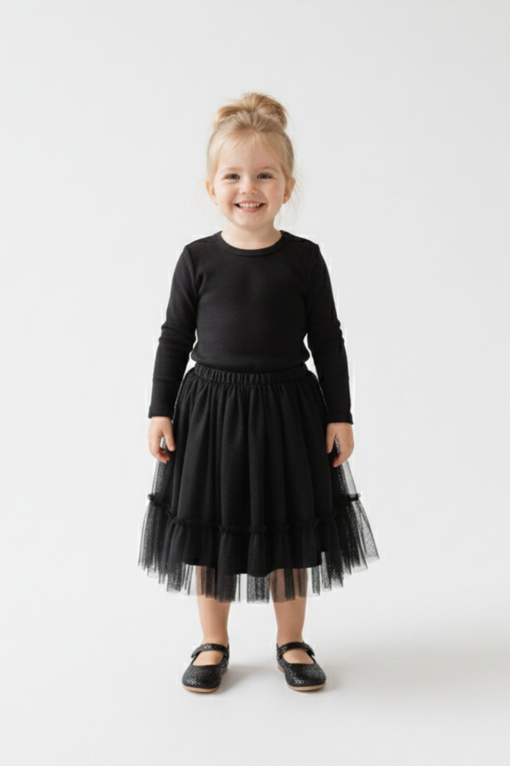 Siyah  Uzun Kollu Penye Basic Çocuk Tişört