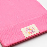 Fuşya Girl Power Mottolu Çocuk Bere