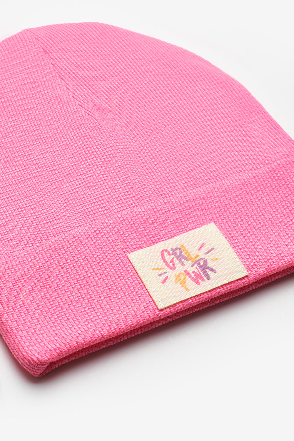 Fuşya Girl Power Mottolu Çocuk Bere