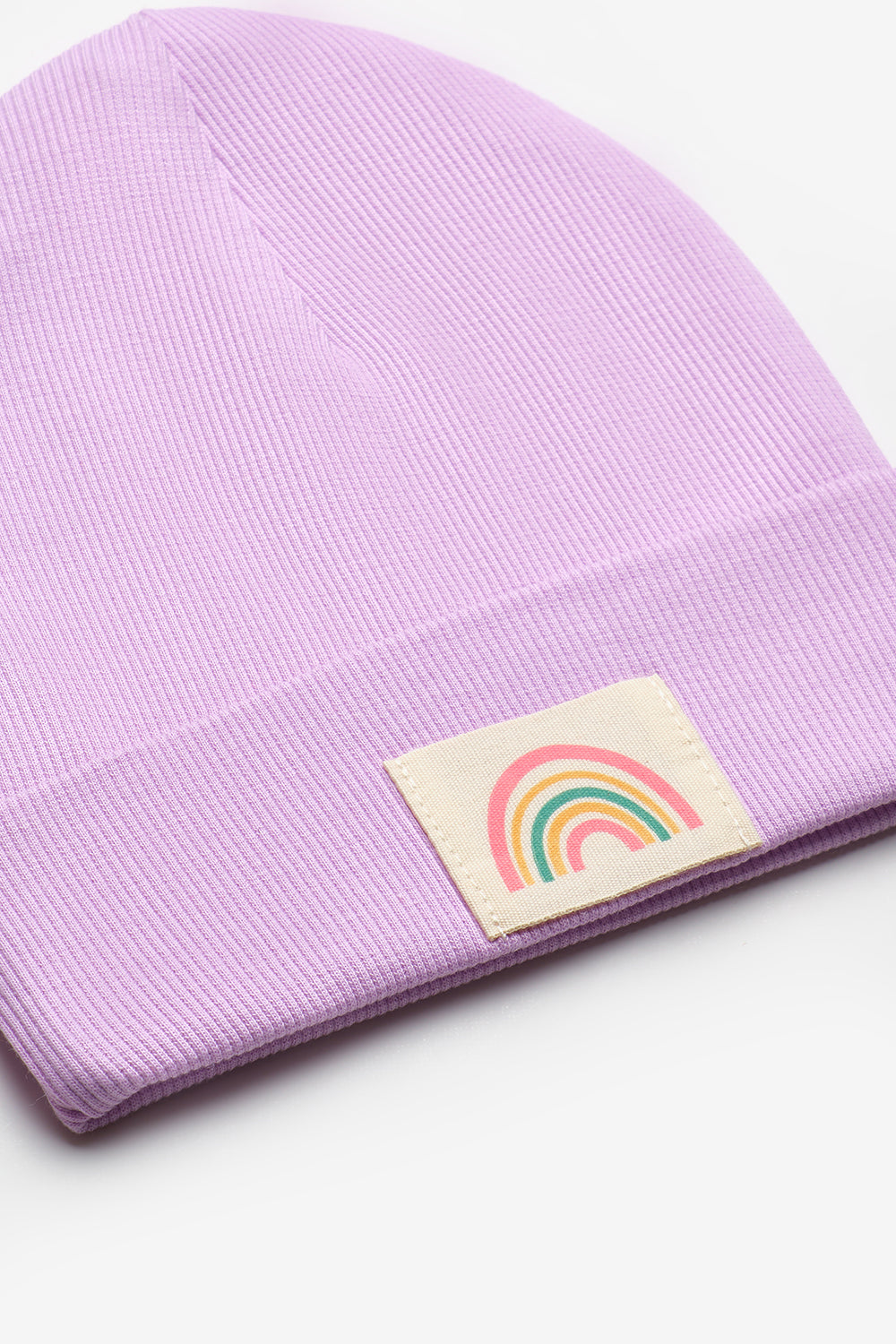 Lila Gökkuşağı Mottolu Çocuk Bere