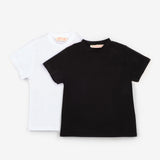 Siyah Beyaz Penye 2'li Basic Tişört Paketi