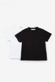 Siyah  Beyaz Penye 2'li Basic Tişört Paketi