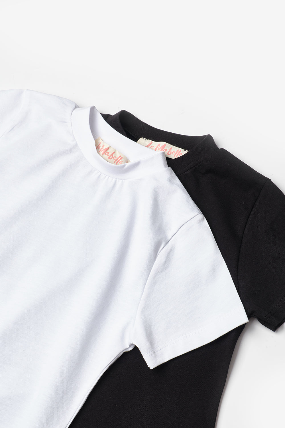 Siyah Beyaz Penye 2'li Basic Tişört Paketi