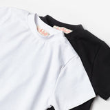 Siyah Beyaz Penye 2'li Basic Tişört Paketi