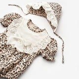 Kahverengi Kısa Kollu Şapka Aksesuarlı Kız Bebek Tulum - Perla