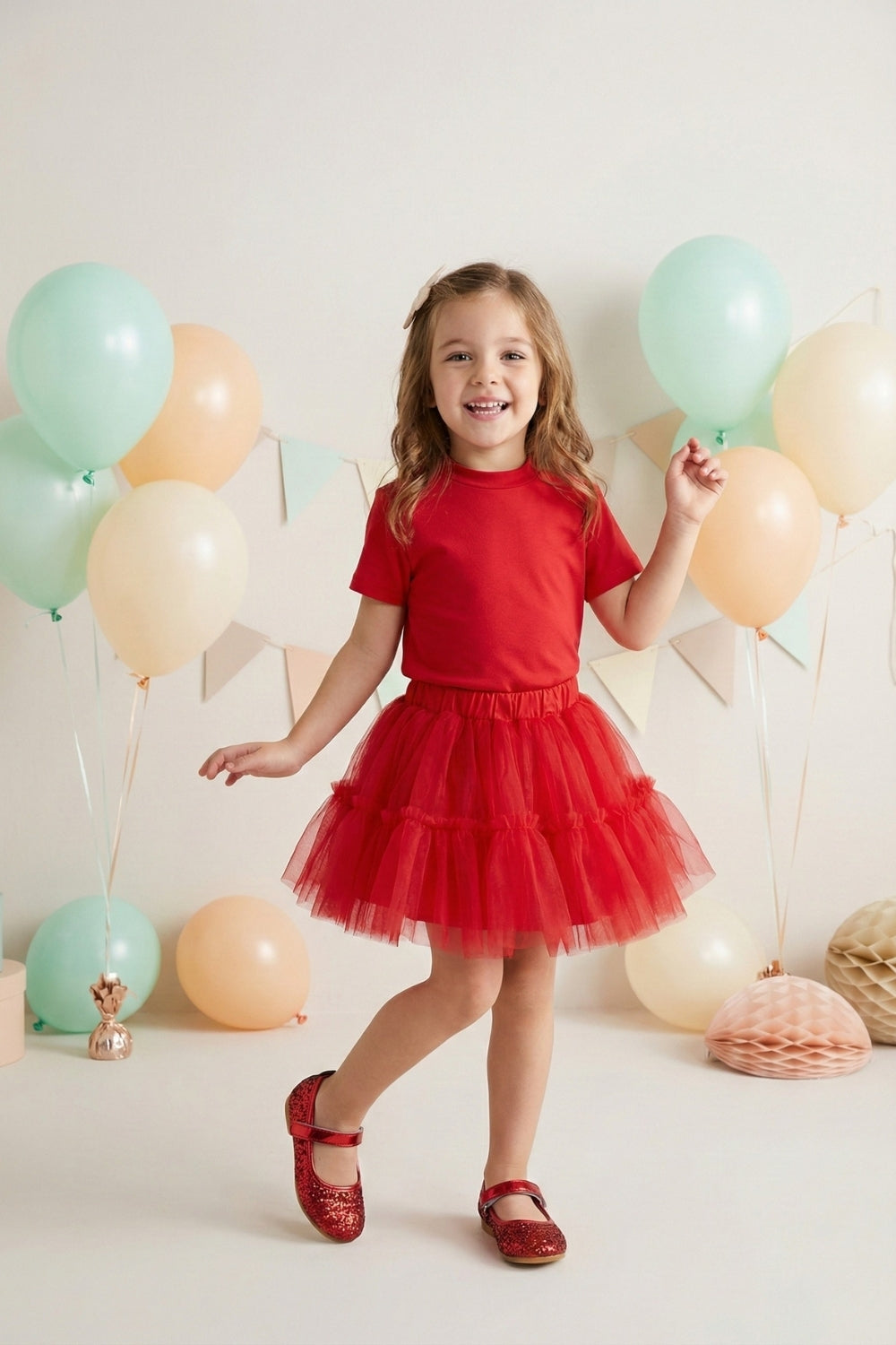 Kırmızı Penye Basic Çocuk Tişört