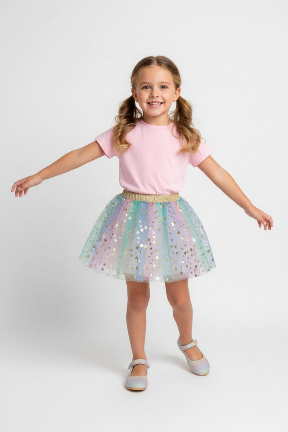 Pembe  Penye Basic Çocuk Tişört