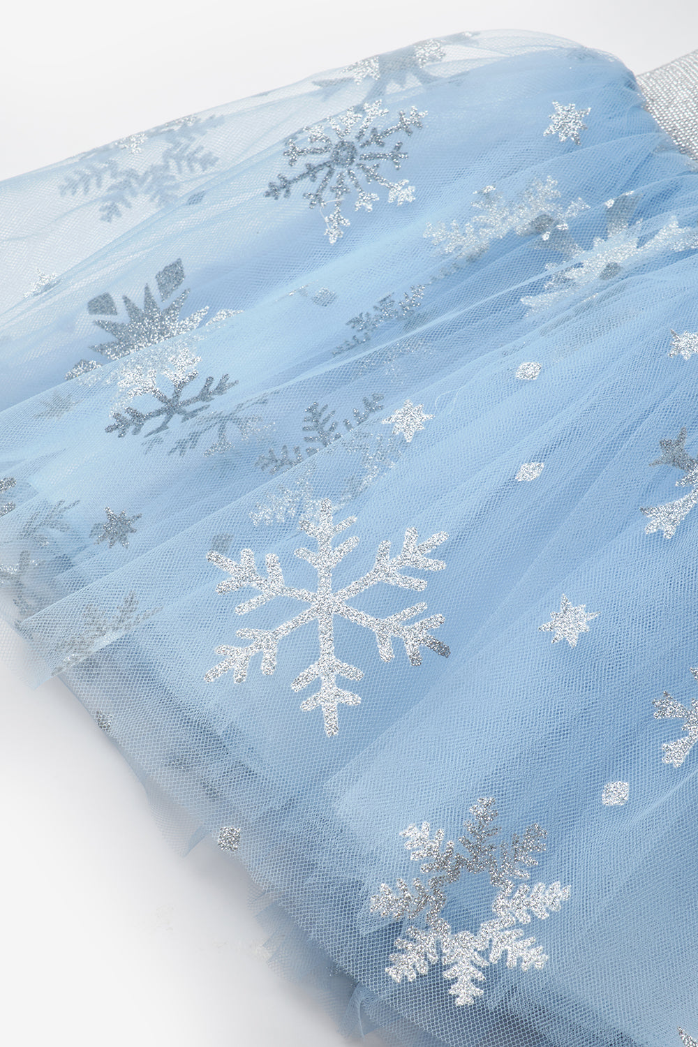 Mavi Kar Tanesi Baskılı Kız Çocuk Tül Etek - Pauline