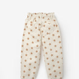 Bej Yıldız Desenli Kız Çocuk Gabardin Pantolon - Prunella