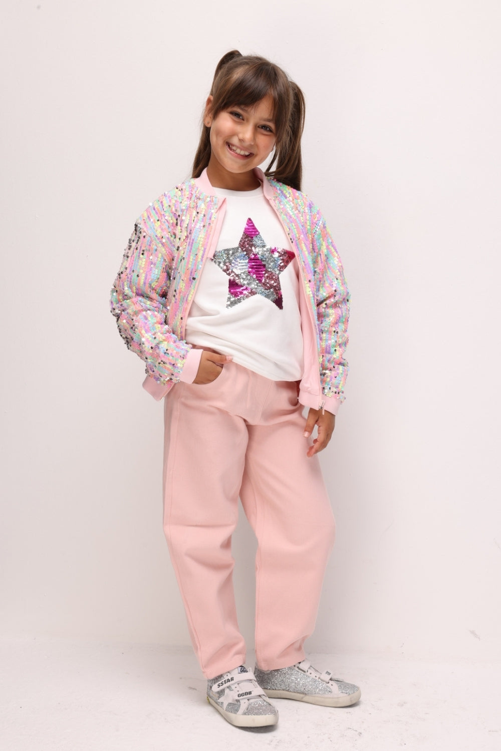 Pembe  Kız Çocuk Gabardin Pantolon - Prunella
