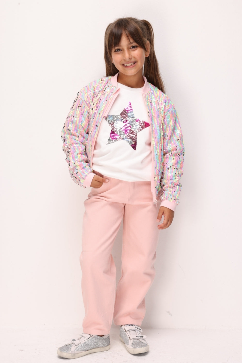 Pembe  Kız Çocuk Gabardin Pantolon - Prunella