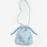 Mavi  Çiçek ve Pul Detaylı Kız Çocuk Çanta