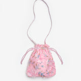 Pembe  Çiçek ve Pul Detaylı Kız Çocuk Çanta