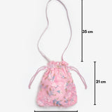 Pembe  Çiçek ve Pul Detaylı Kız Çocuk Çanta